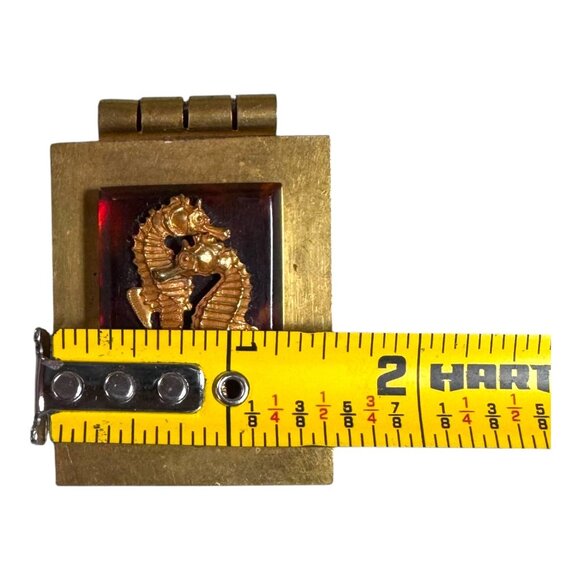 Vintage Jean Painleve Bakelite Seahorse Pendant Brass Art Deco Made In France - Picture 4 of 7